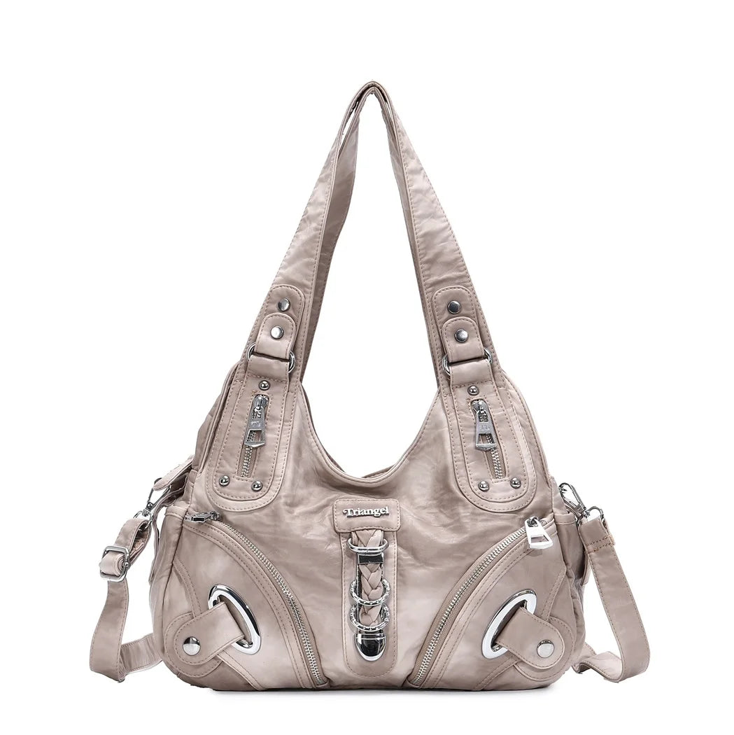 Damen-Schultertasche mit Leopardenmuster und Top-Handle Tragegriff für Alltag und Freizeit Vielseitig