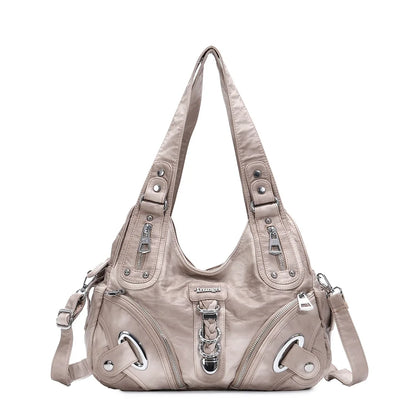 Damen-Schultertasche mit Leopardenmuster und Top-Handle Tragegriff für Alltag und Freizeit Vielseitig