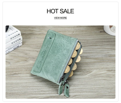 Damen Echtleder Geldbörse Bifold Vintage Portemonnaie Kartenhalter Münzbörse Geldclip