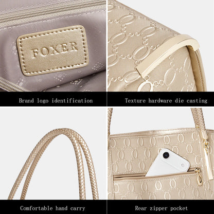 Damen Handtasche aus Split-Leder mit großer Kapazität