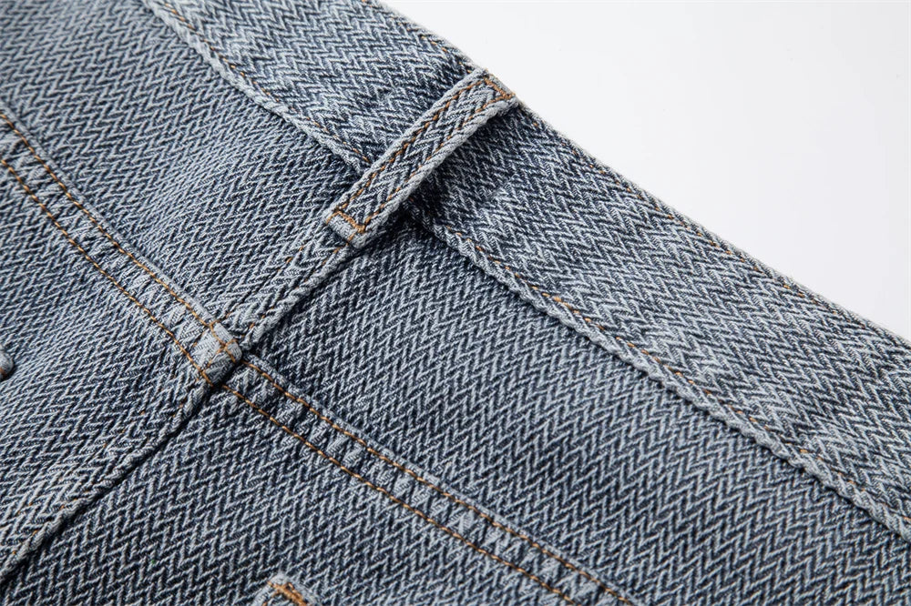Retro-Denim Shorts Aus Baumwollmischung | Lässige Streetwear