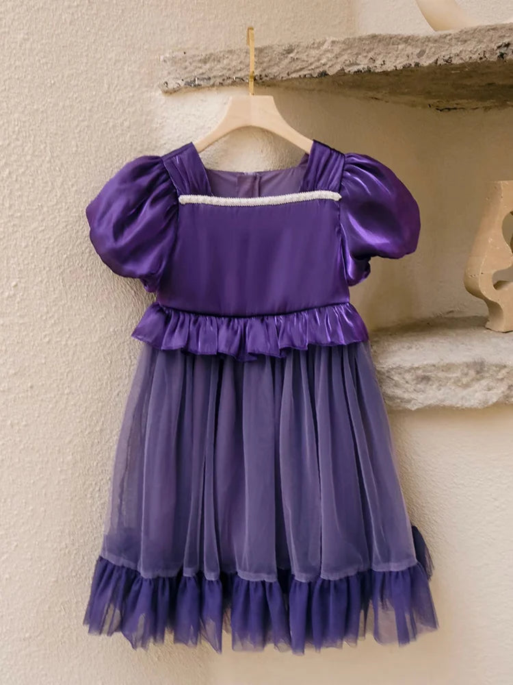 Ärmelloses Sommerkleid aus 100% Baumwolle in Grün für Mädchen – Prinzessinnen-Design, ideal für Geburtstagsfeiern, 80 cm