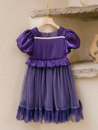 Ärmelloses Sommerkleid aus 100% Baumwolle in Grün für Mädchen – Prinzessinnen-Design, ideal für Geburtstagsfeiern, 80 cm