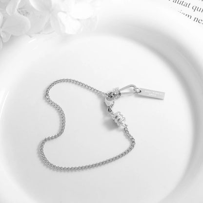 Damen-Gliederarmband mit Zirkonia-Fassung aus Edelstahl