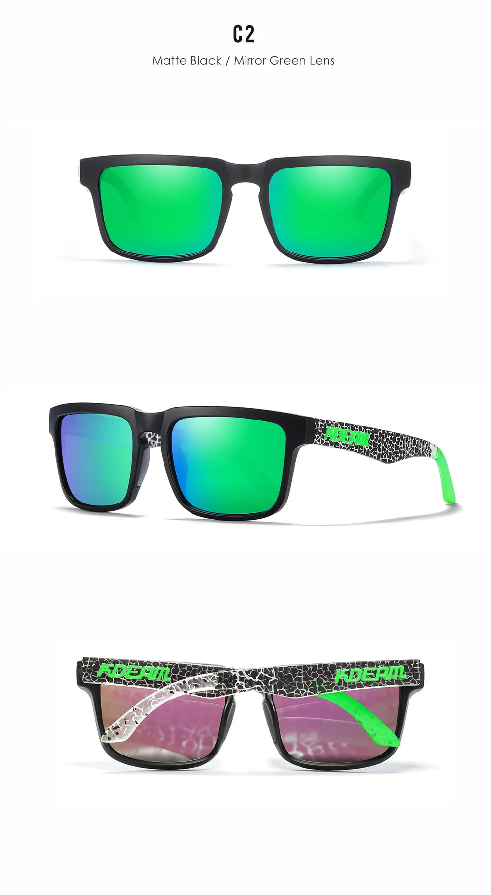 Sonnenbrille quadratisch polarisiert Angeln Lifestyle Spiegel Hartbox Unisex