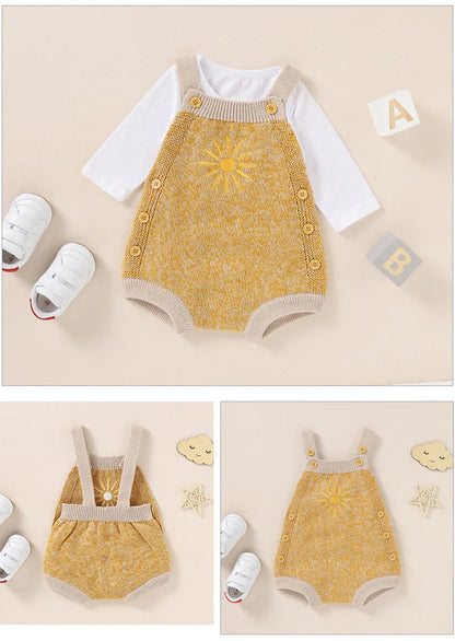 Baby Overall mit Sonnenblumen-Muster für Mädchen im Koreanischen Stil