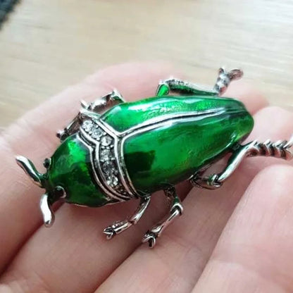 Brosche Käfer Insekt Emaille Strass Geschenk Damen Herren Kinder
