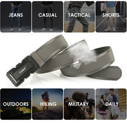 Herren-Gürtel aus Nylon mit Schnellverschluss, elastisch und verstellbar, robuster Outdoor-Alltagsbegleiter