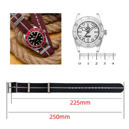 Uhrenarmband aus Nylon 20 mm – Universal-Ersatzband fuer Taucheruhren