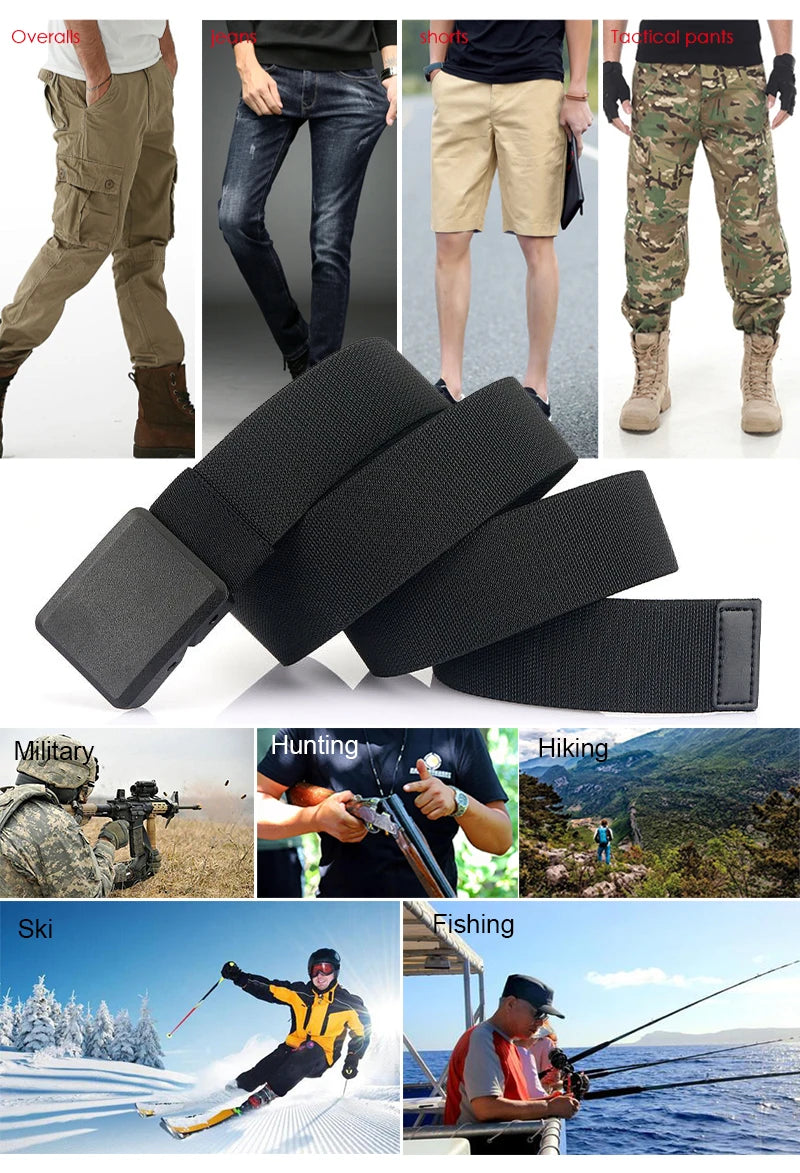 Unisex Elastischer Gürtel für Outdoor Aktivitäten Leicht Flexibel zum Wandern und Angeln Metallfrei