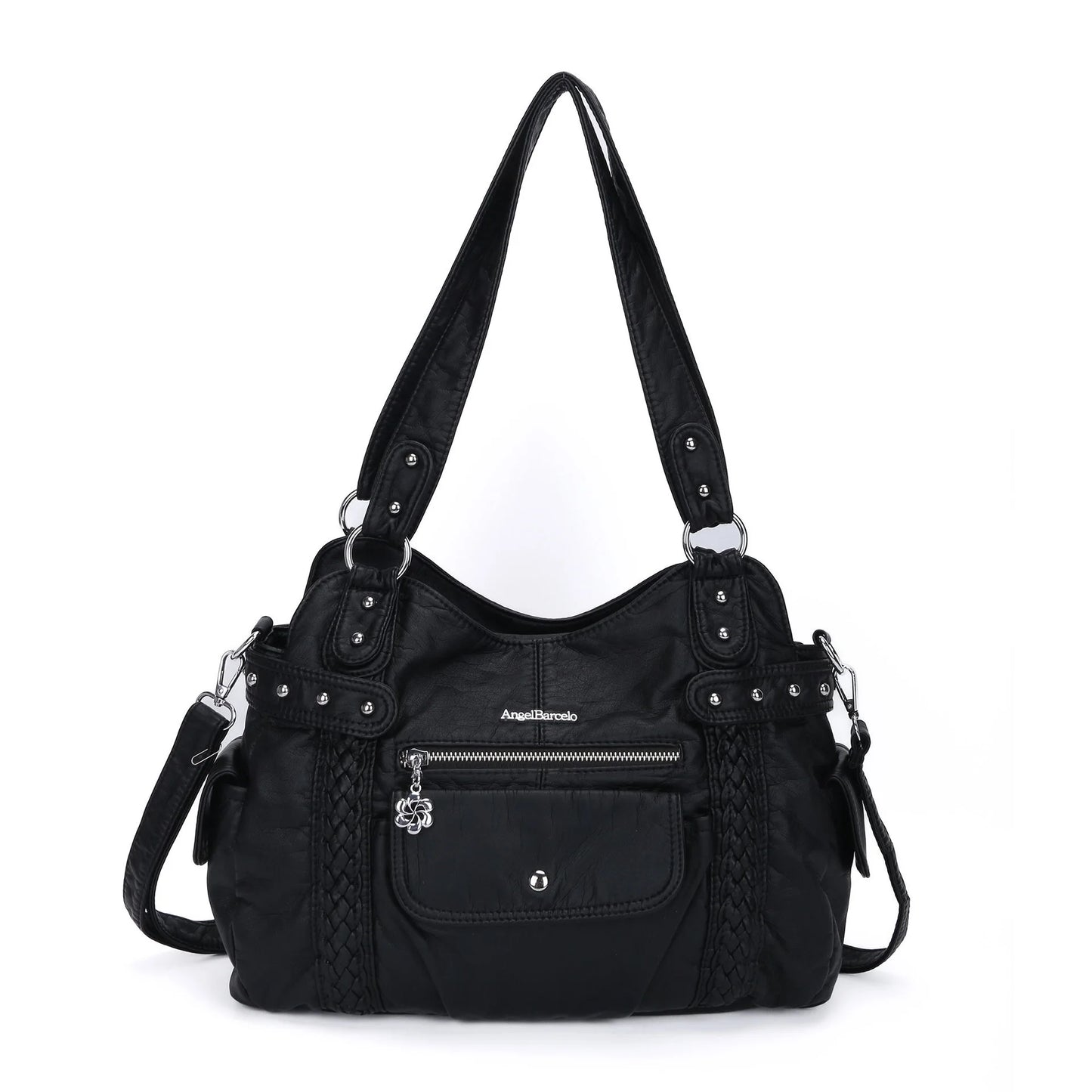 Damen-Handtasche aus PU mit Reißverschluss und Mehrfachfächern, ideal für Alltag und Freizeit, Innenfutter aus Polyester