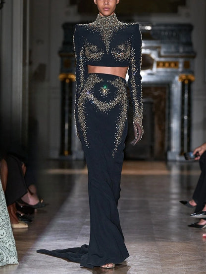 Elegantes ärmelloses Damen-Minikleid mit V-Ausschnitt und Kettendetails im Patchwork-Design