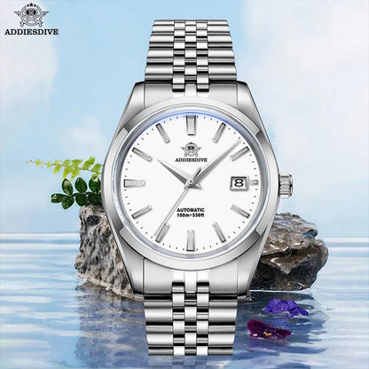 Herren-Vintage-Automatikuhr mit Sunburst-Zifferblatt und NH35A