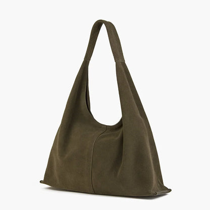 Wildleder Hobo Schultertasche Naturleder | Große Crescent