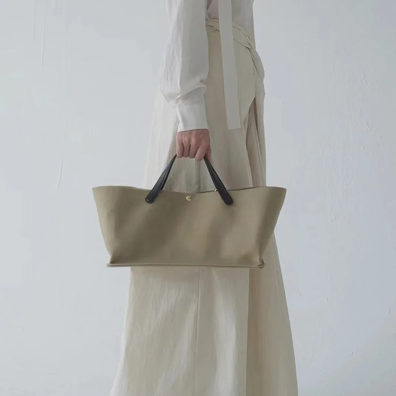 Spaltleder Handtasche | Große Kapazität Top-Handle
