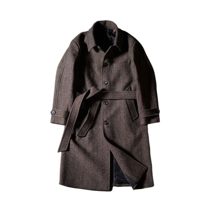 Herren Mantel im Vintage-Stil aus Fischgräten-Tweed für elegante Anlässe