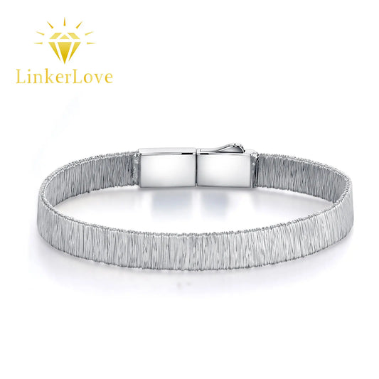 Damen-Tennisarmband Flachdraht mit Moissanit