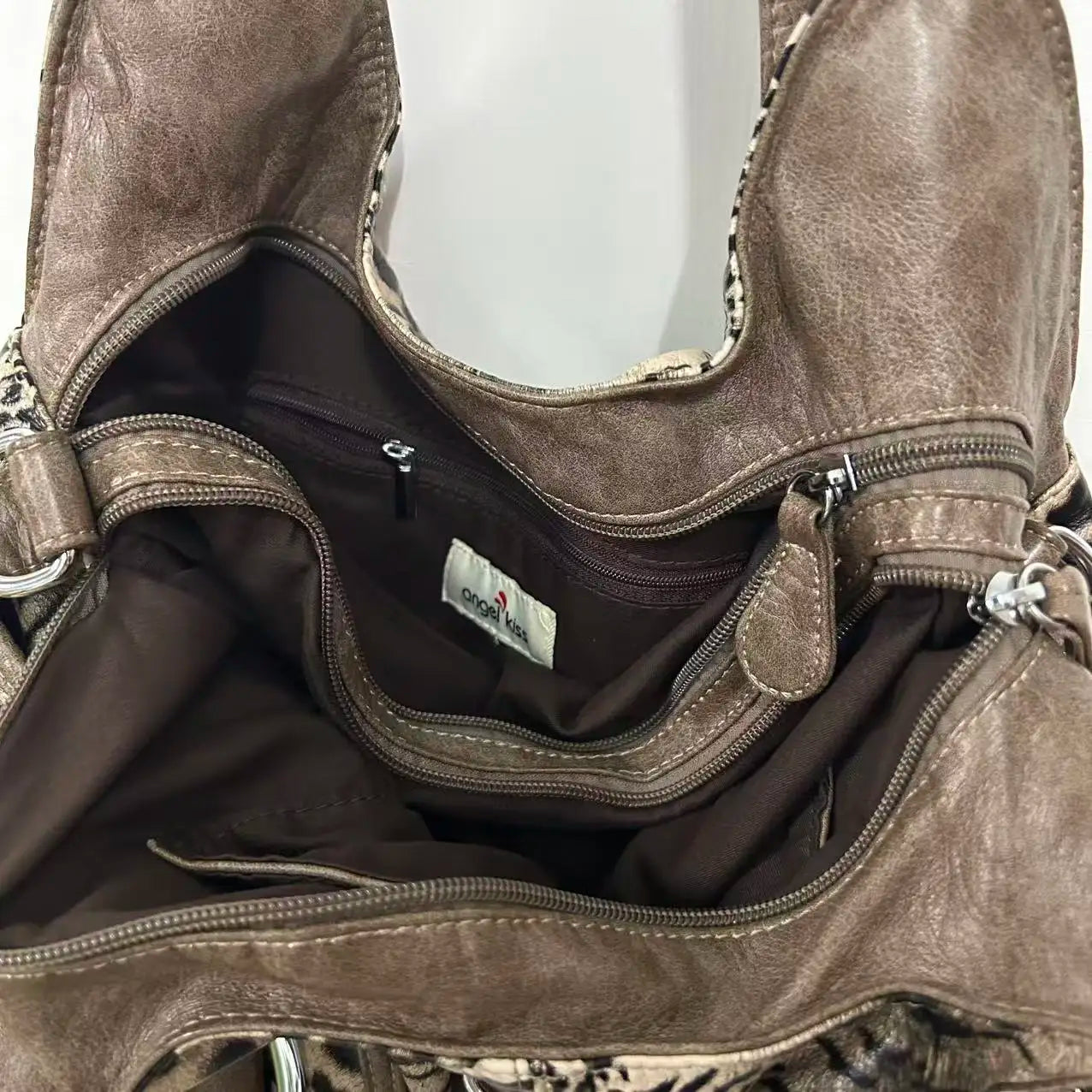 Damen-Handtasche Leopardenmuster mit Top-Handle großes Fassungsvermögen Alltag Freizeit