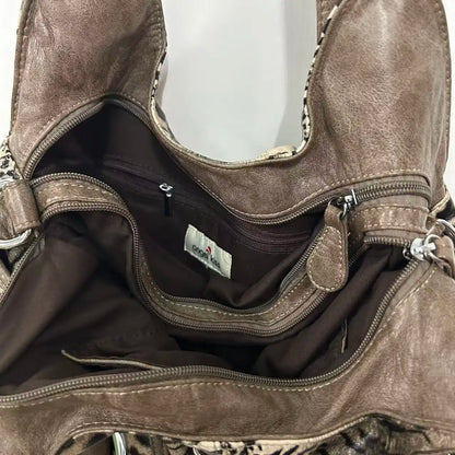 Damen-Handtasche Leopardenmuster Großes Fassungsvermögen Alltagstaugliche Schultertasche mit Viel Platz