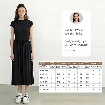 Elegantes Damenkleid Für Büro Mit Elastischem Schnitt Und Moderner Passform