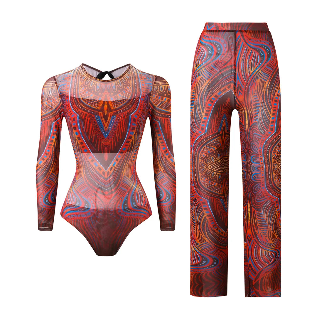Damen-Hose mit Blumenmuster