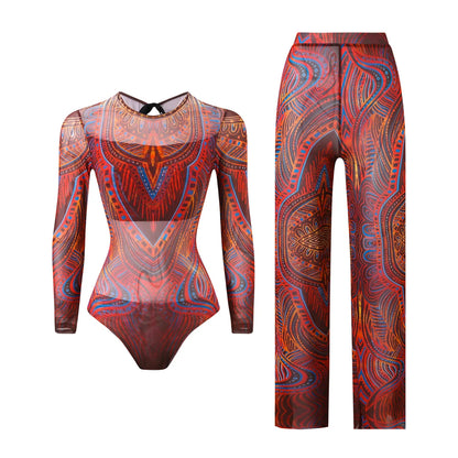 Damen-Hose mit Blumenmuster