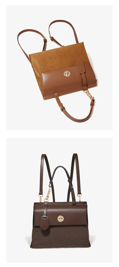 Damen Handtasche aus PU Leder im Minimalis Retro-Stil
