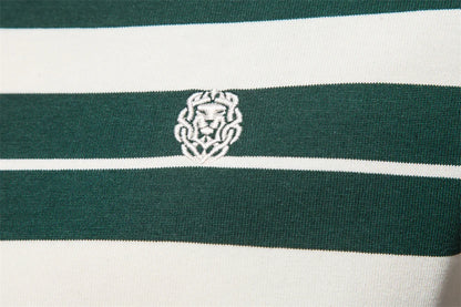 Herren Langarm Polo Shirt aus Baumwolle mit gestreiftem Reißverschluss