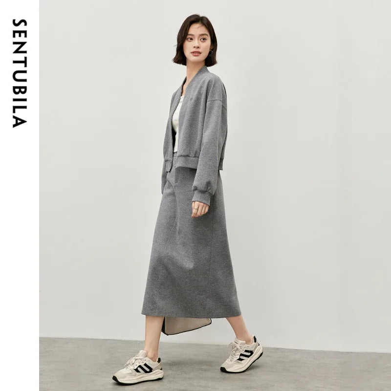 Leichter Damen-Wollpullover mit halbem Stehkragen und kurzen Ärmeln – ideal für den Sommer