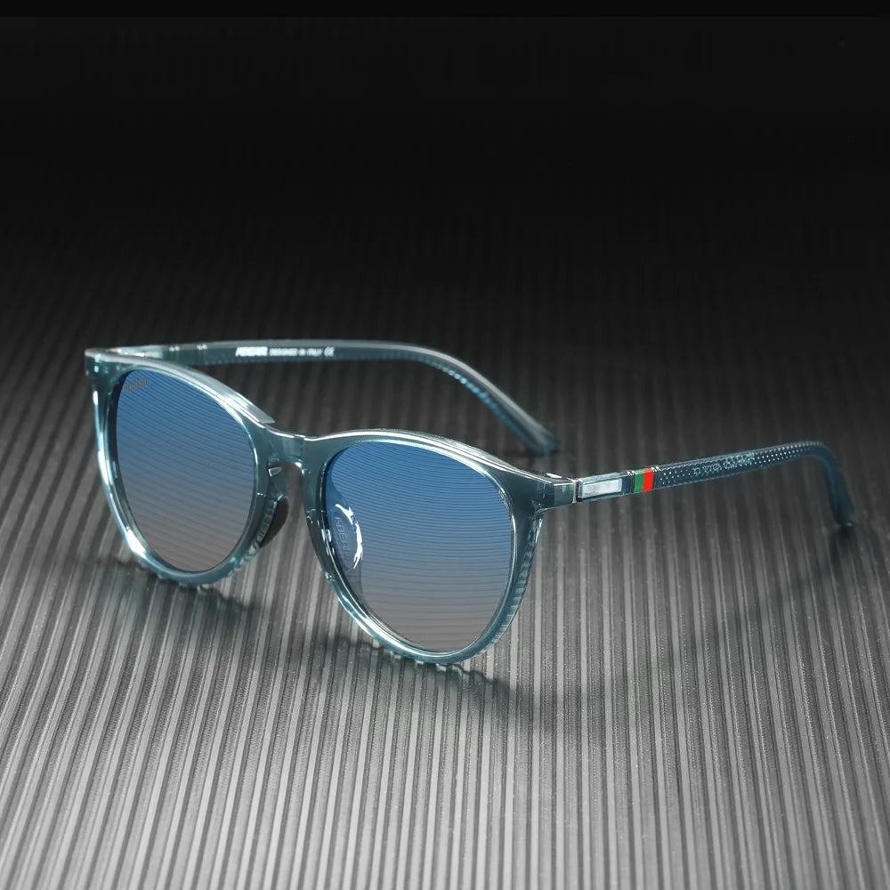 Damen-Sonnenbrille oval Vintage polarisiert Metallscharnier elegant