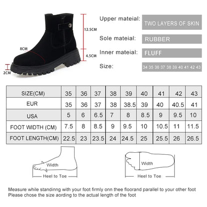 AIYUQI Winter Shoes Boots Ladies 2025 New Genuine Leather Women Snow Boots Large Size Natural Wool Warm Women's Ankle Boots