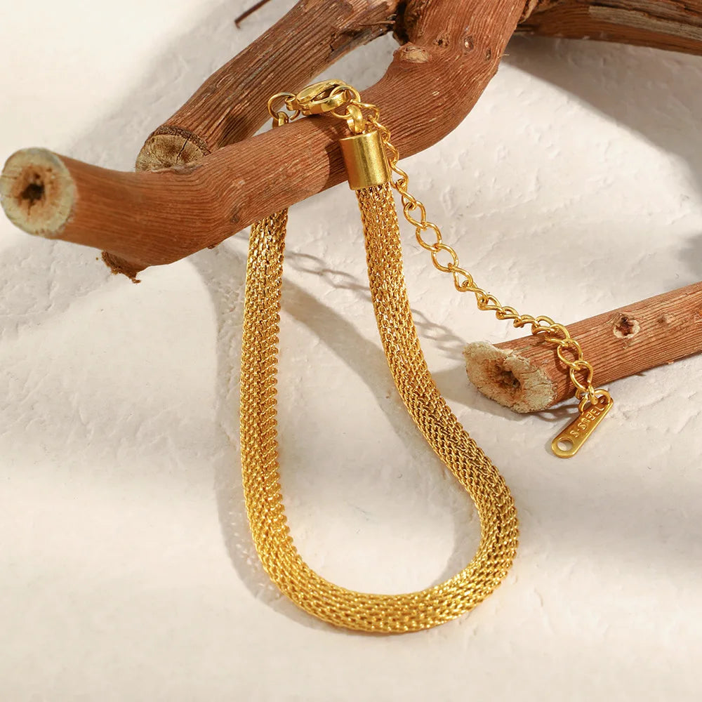 Damen-Armband mit Mesh-Kette aus Edelstahl