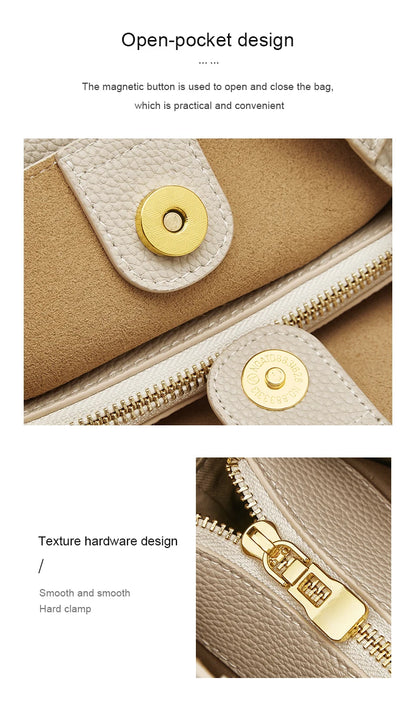 Damen Schultertasche Crossbody aus Splitleder mit großer Kapazität