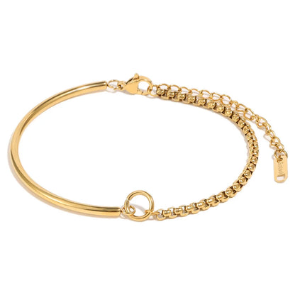 Damen-Armband mit Kastenkette und Stabglieder aus Edelstahl