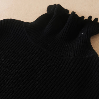 Mädchen Pullover 2024 Neue Winter Kinder Kleidung Kinder Tops Warme Strickwaren Kinder Pullover Baby Mädchen Rollkragen Pullover