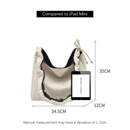 Damen Schultertasche aus Synthetischem Leder Casual Tote Große Kapazität