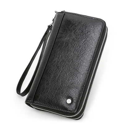 Herren Echtleder Clutch Vintage Business Geldbörse Kartenhalter Reise Büro Geschenk