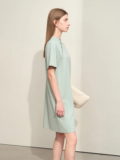 Elegantes Sommerkleid Mit Cheongsam Kragen Und Weitem Schnitt Für Damen