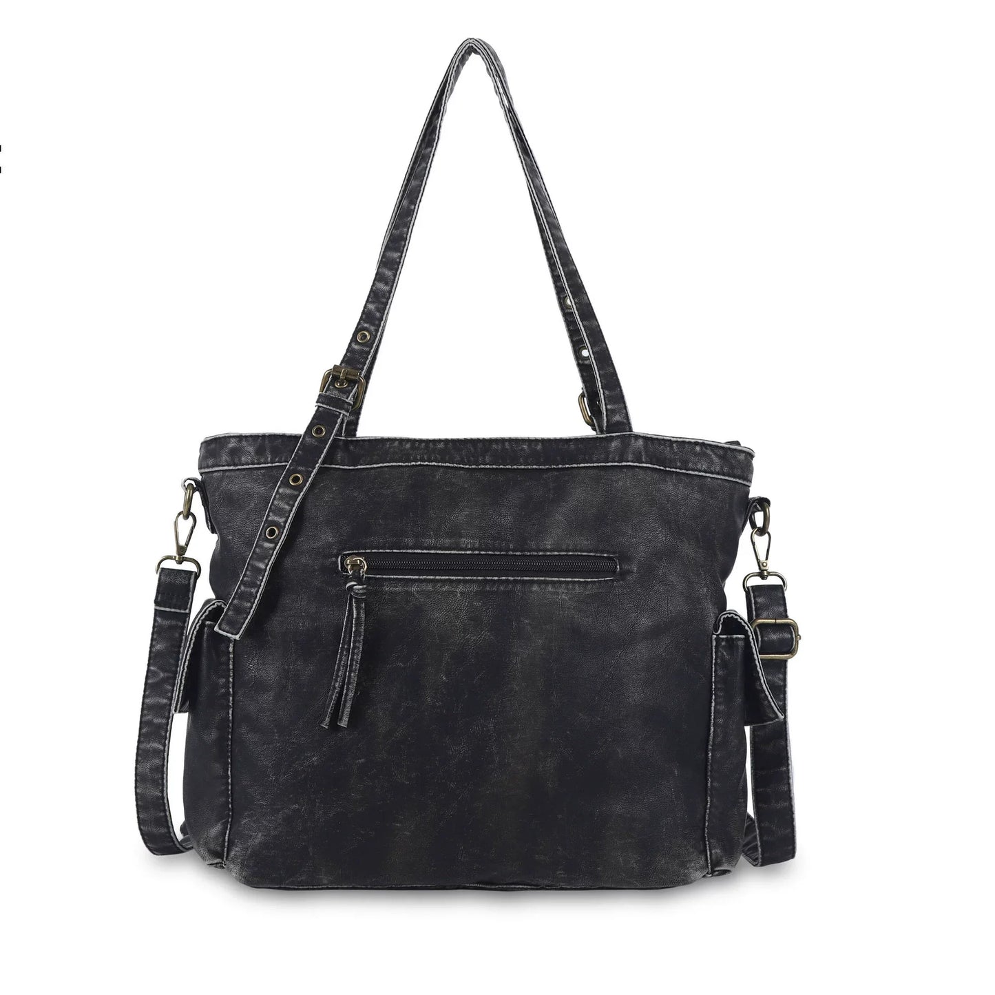 Damen-Schultertasche mit Reißverschluss und Innenfächern für Telefon und Schlüssel - Große Kapazität