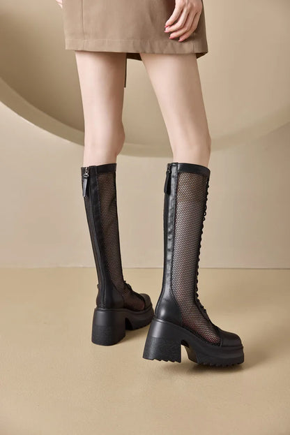 Damen Hochhackige Plattform Stiefel im Sommer im Römischen Stil