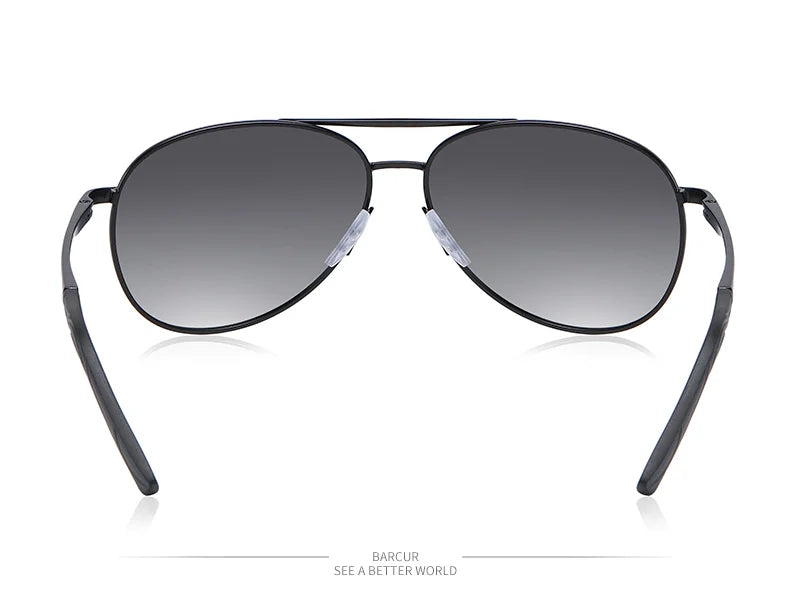 Damen-Sonnenbrille oval Edelstahl Pilot Farbverlauf polarisiert Spiegel
