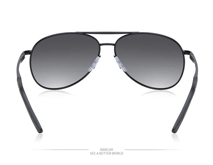 Damen-Sonnenbrille oval Edelstahl Pilot Farbverlauf polarisiert Spiegel