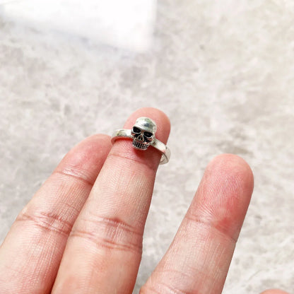 Damen-Ring Totenkopf Punk Rebel aus Sterlingsilber
