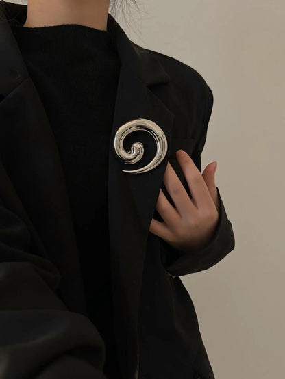 Brosche Spirale Vortex Vergoldet Unregelmäßig Party Corsage Unisex