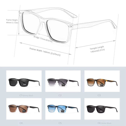 Sonnenbrille quadratisch polarisiert TR90 Federgelenk Unisex