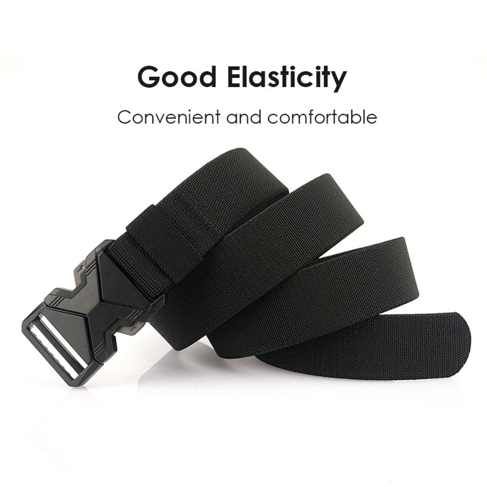 Herren-Taktischer Gürtel aus Nylon mit Elastischem Band und Schnellverschluss 3,8 cm Breite