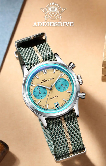 Herren-Chronograph mit Nylonarmband und Bubble-Mirror-Glas
