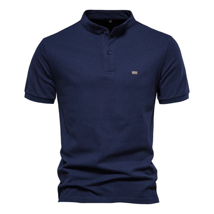 Herren Poloshirt aus 100 Prozent Baumwolle mit lässigem Stehkragen für den Sommer