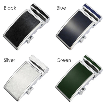 VATLY Fashion Ledergürtel Herren 3,5 cm Automatik-Schnalle Natur-Rindsleder