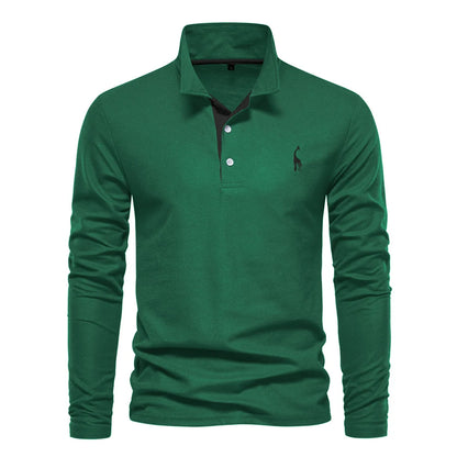 Premium Herren Langarm Polo Shirt Atmungsaktiv Und Elegant Für Business